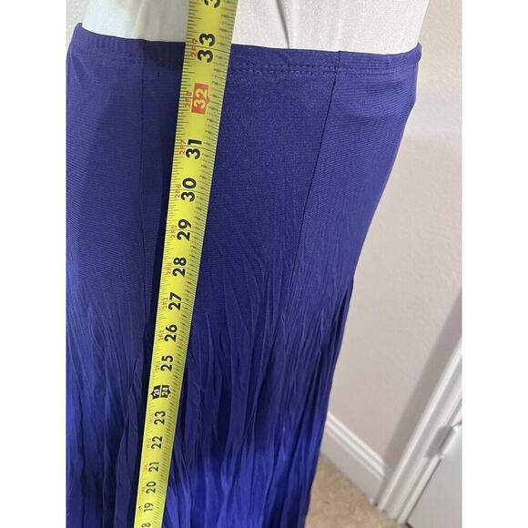 Vintage Fairy Crinkle Maxi Skirt Asymmetrical Artsy Boho Purple Sz M Stretchy - Picture 8 of 8